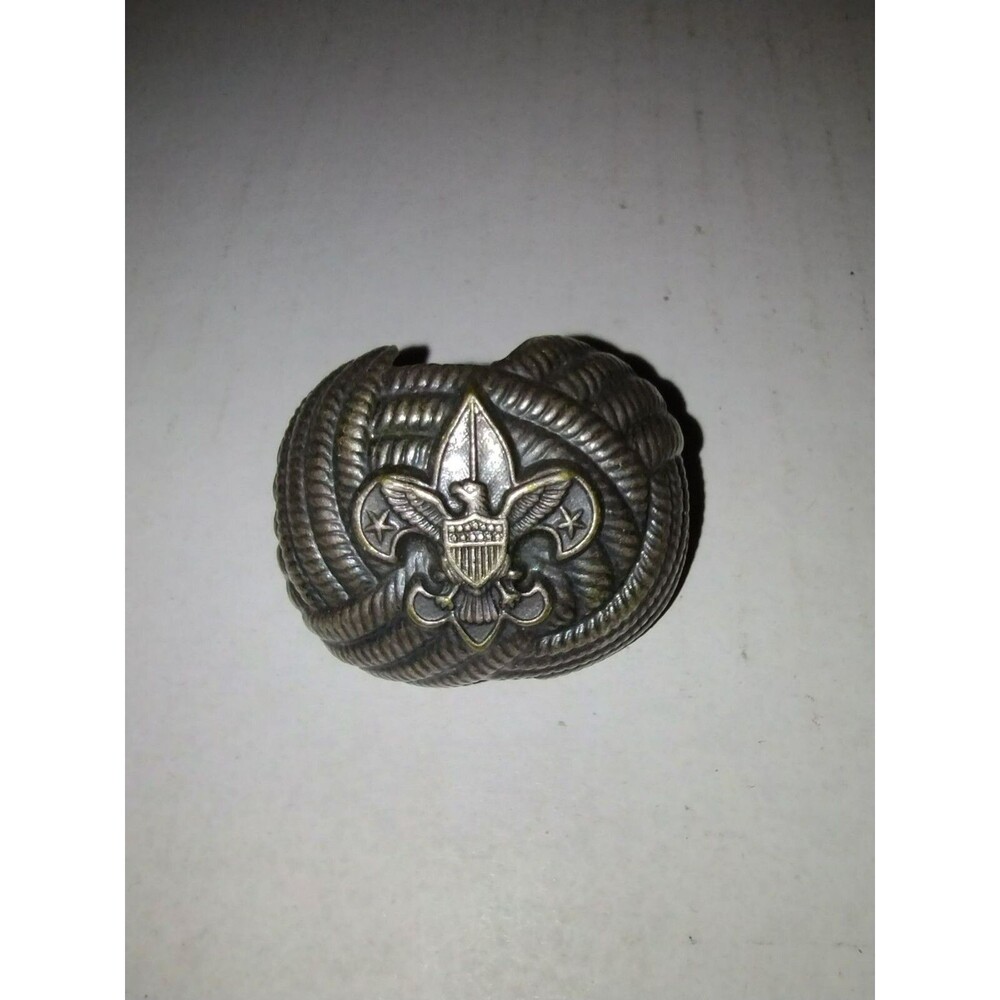 Boy Scout BSA Neckerchief Slide Scarf Tie Holder Embossed Metal